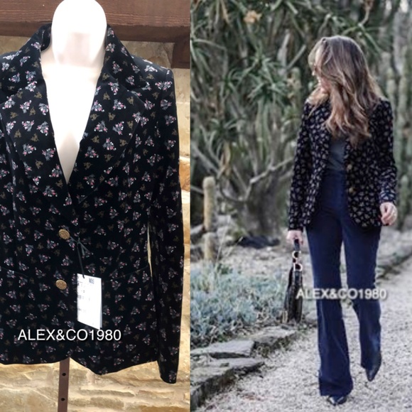 ZARA PRINTED VELVET JACKET BLAZER STUDIO 8705/730 - Picture 2 of 6